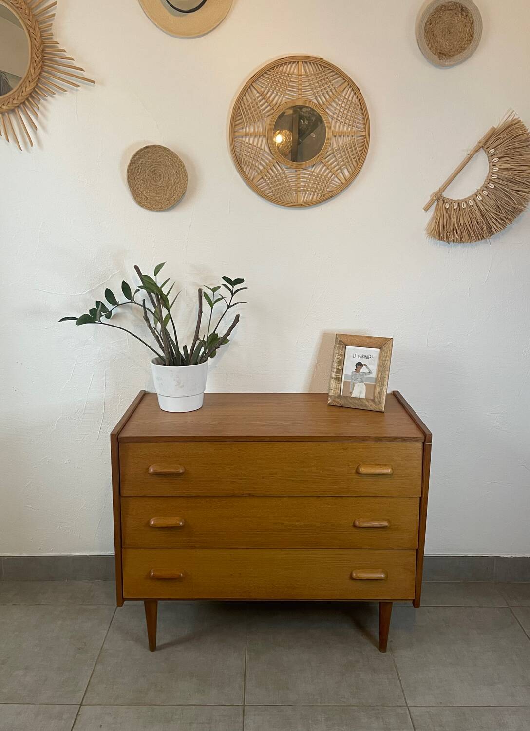 Commode en teck, années 60