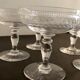 5 antique champagne glasses in engraved crystal