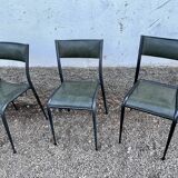 Series of 6 Industrial School Chairs - stackable