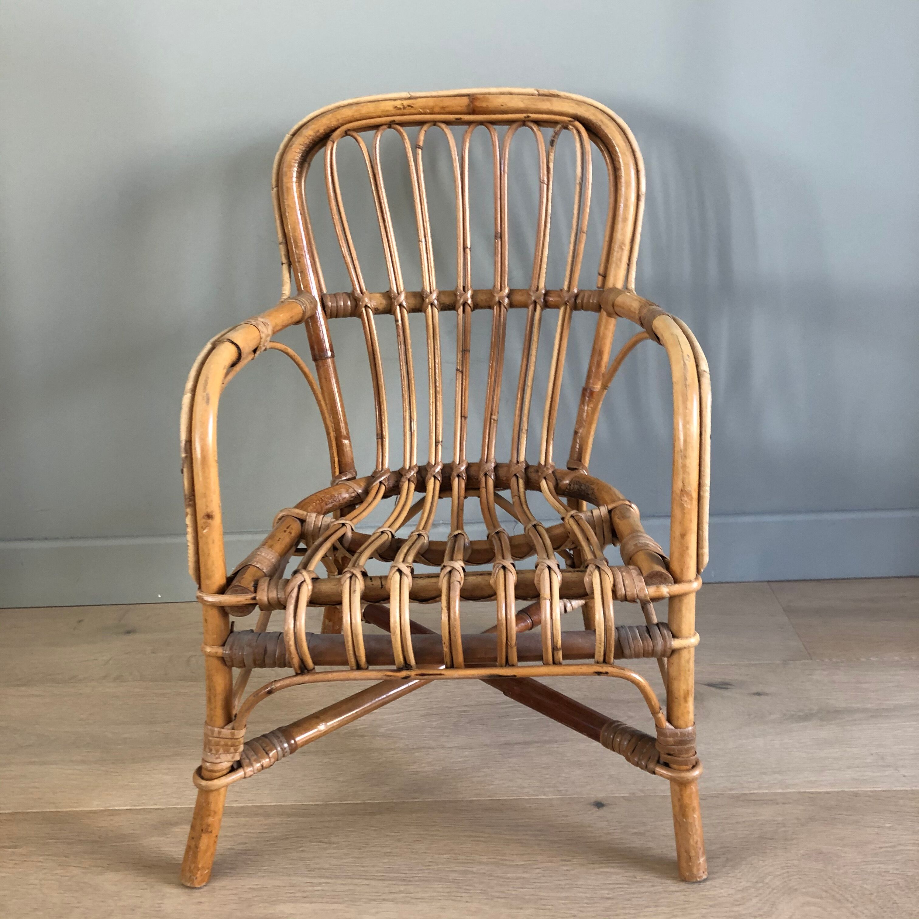 Vintage rattan chair for children