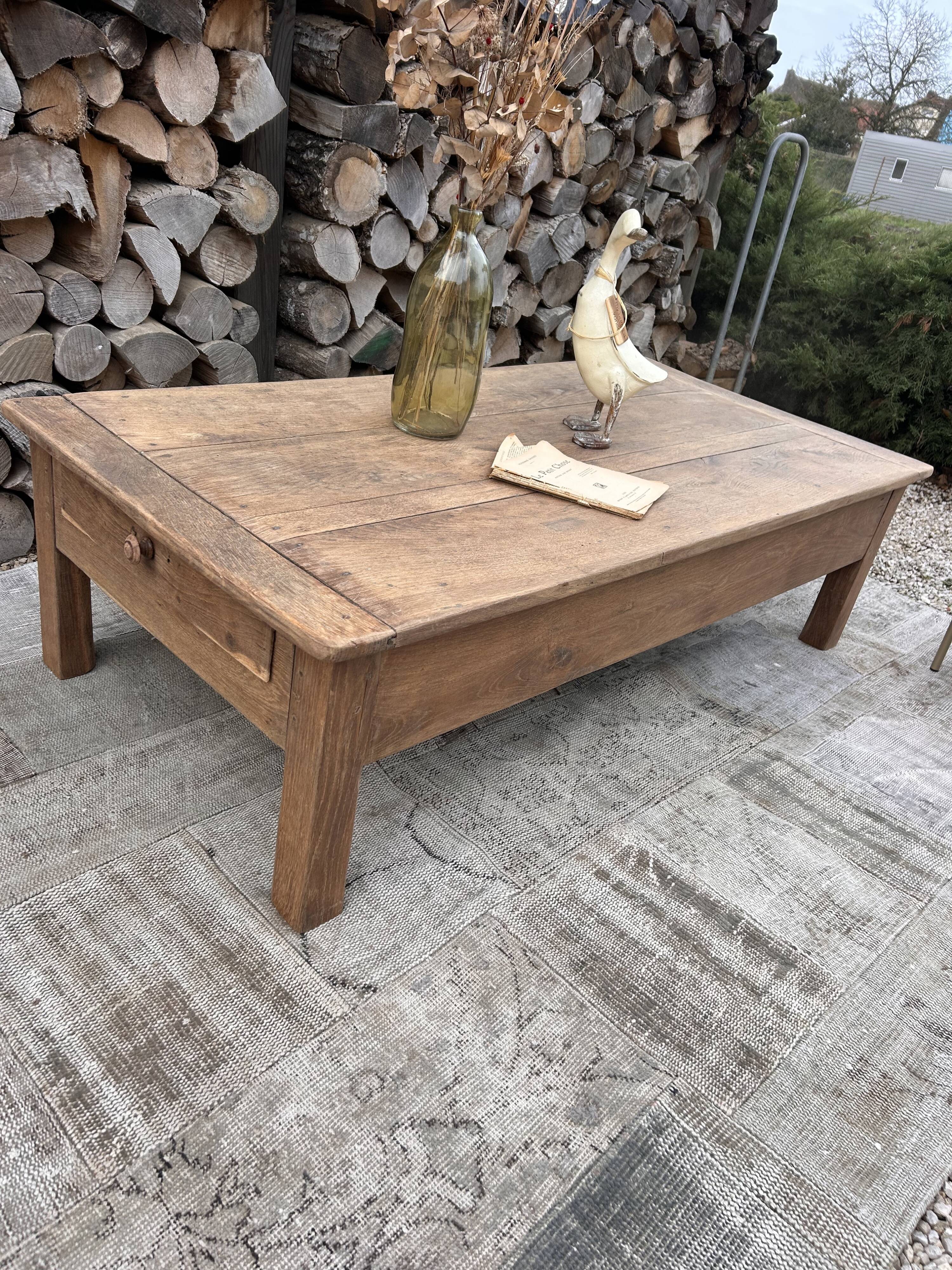 Table basse de ferme chêne massif