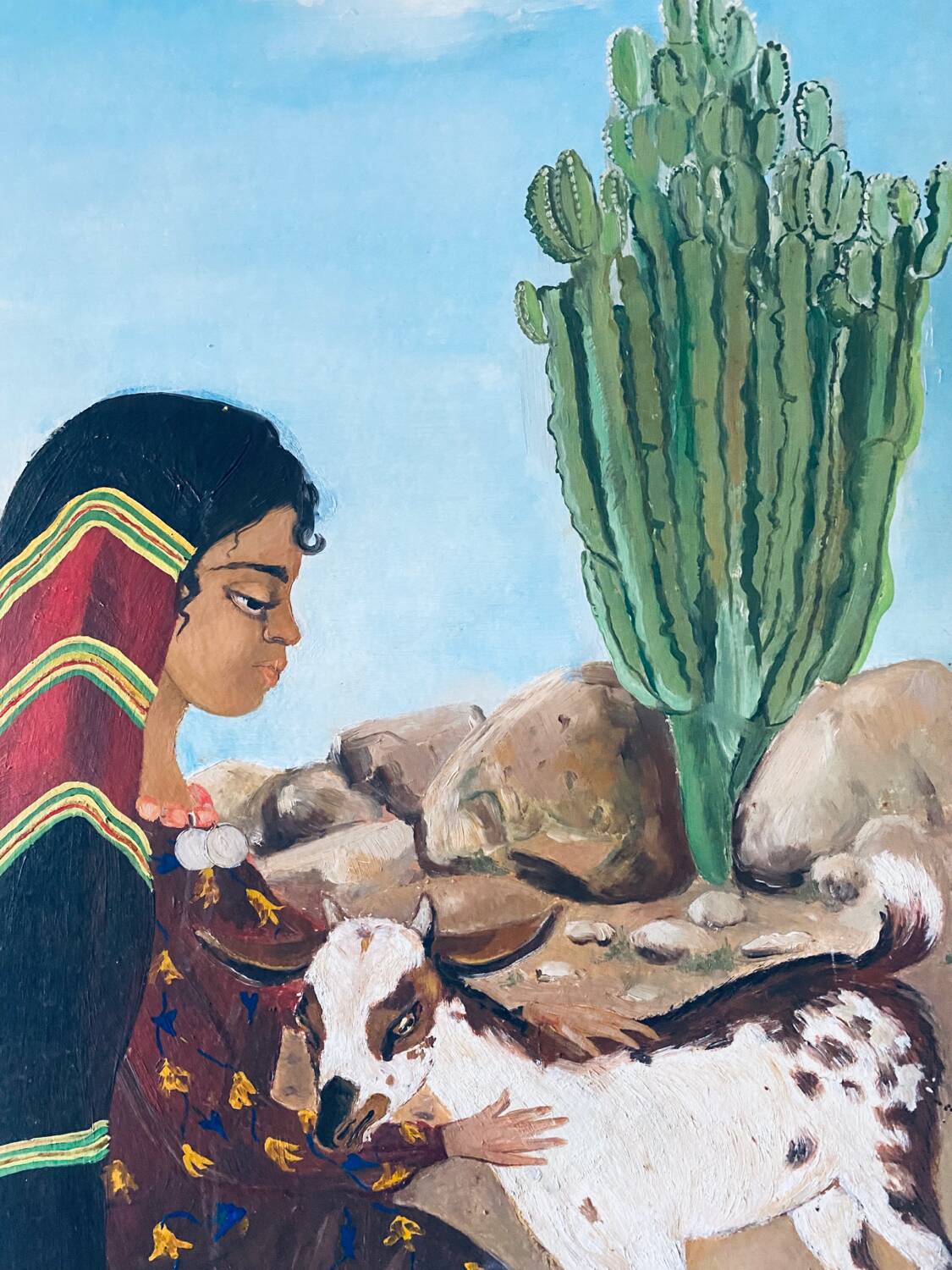 Orientalist painting on cardboard