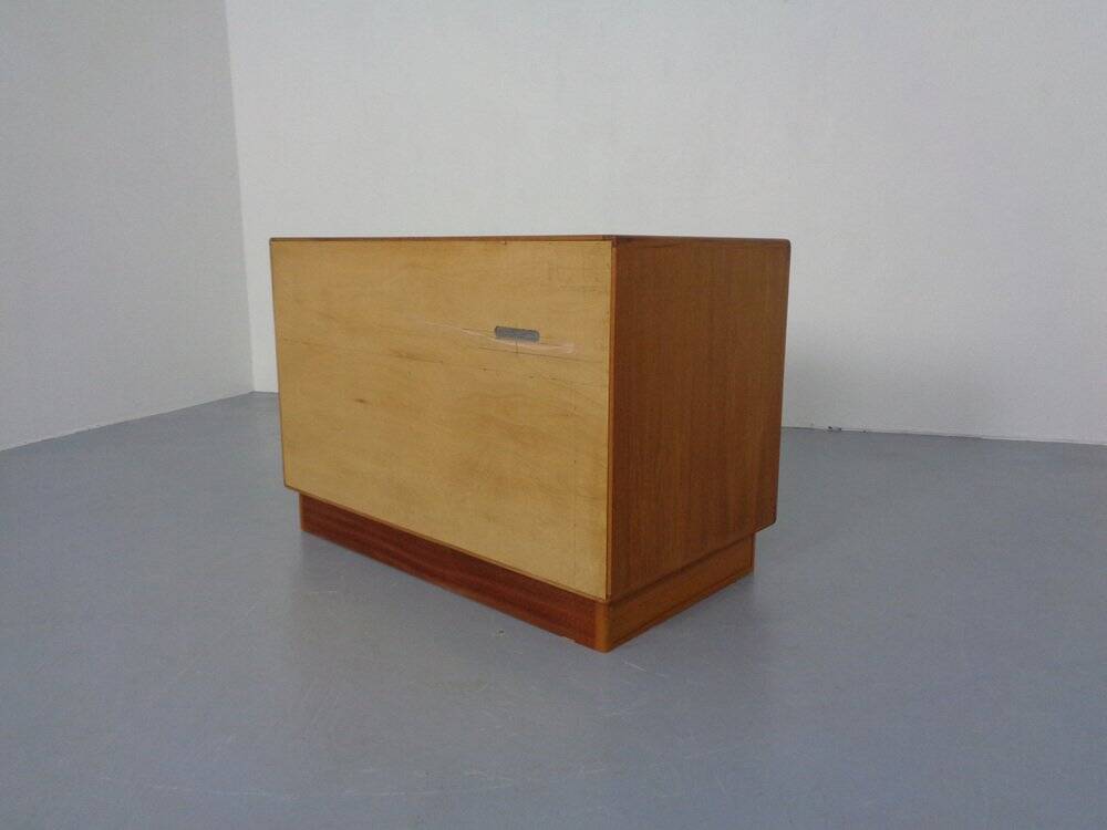 Small Teak Tambour Media Sideboard from Dyrlund, 1970s