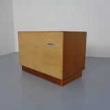 Small Teak Tambour Media Sideboard from Dyrlund, 1970s