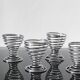 6 vintage chrome metal egg cups in spiral shape, 1970s