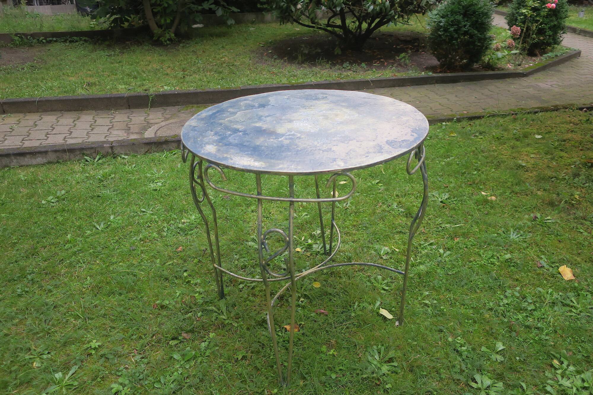 Mid century painted iron patio or garden table, 1960s