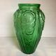Grand vase verre vert de Julius Stolle art déco