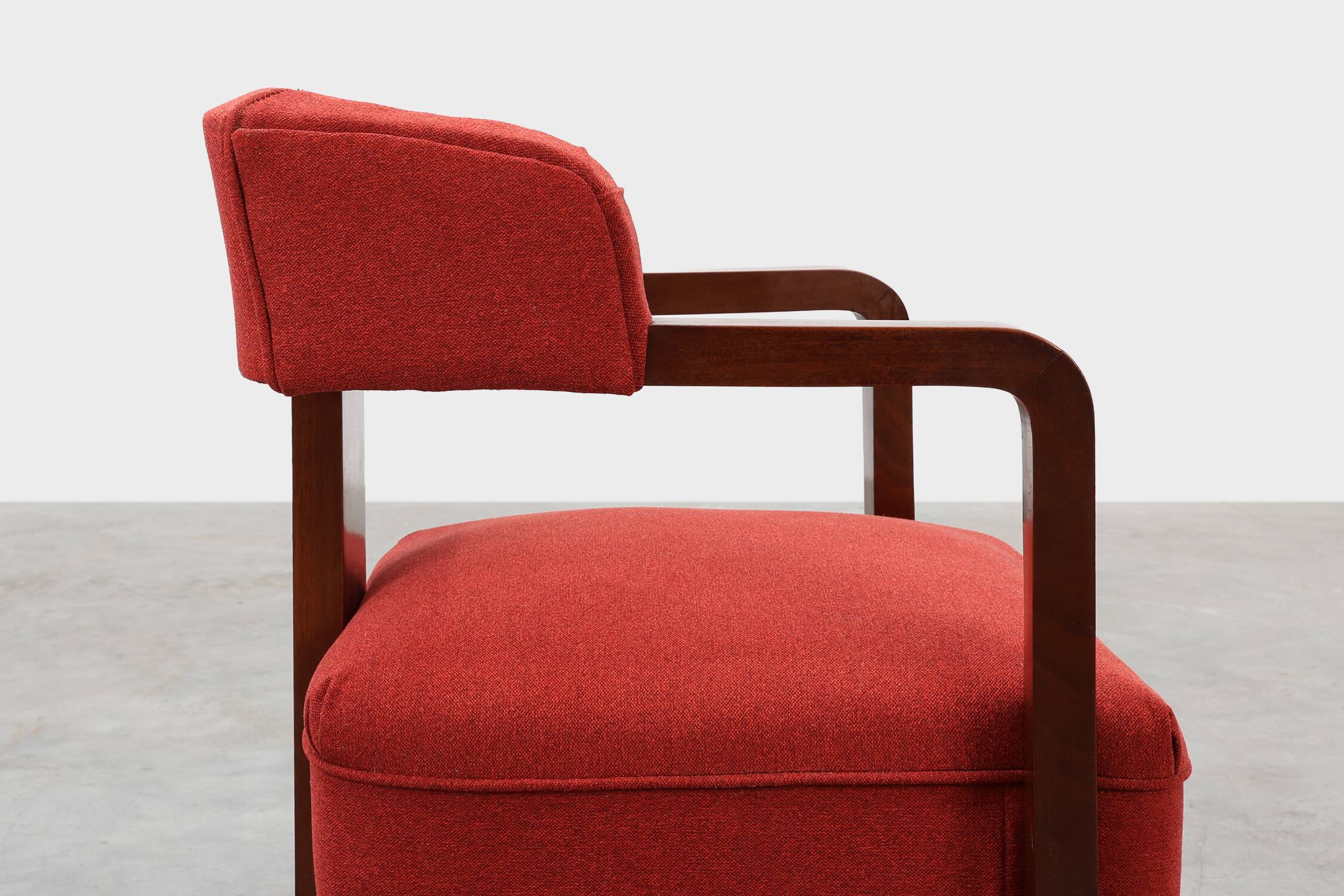 Art Deco red Reupholstered Chair, Belgium ca. 1920