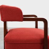 Art Deco red Reupholstered Chair, Belgium ca. 1920