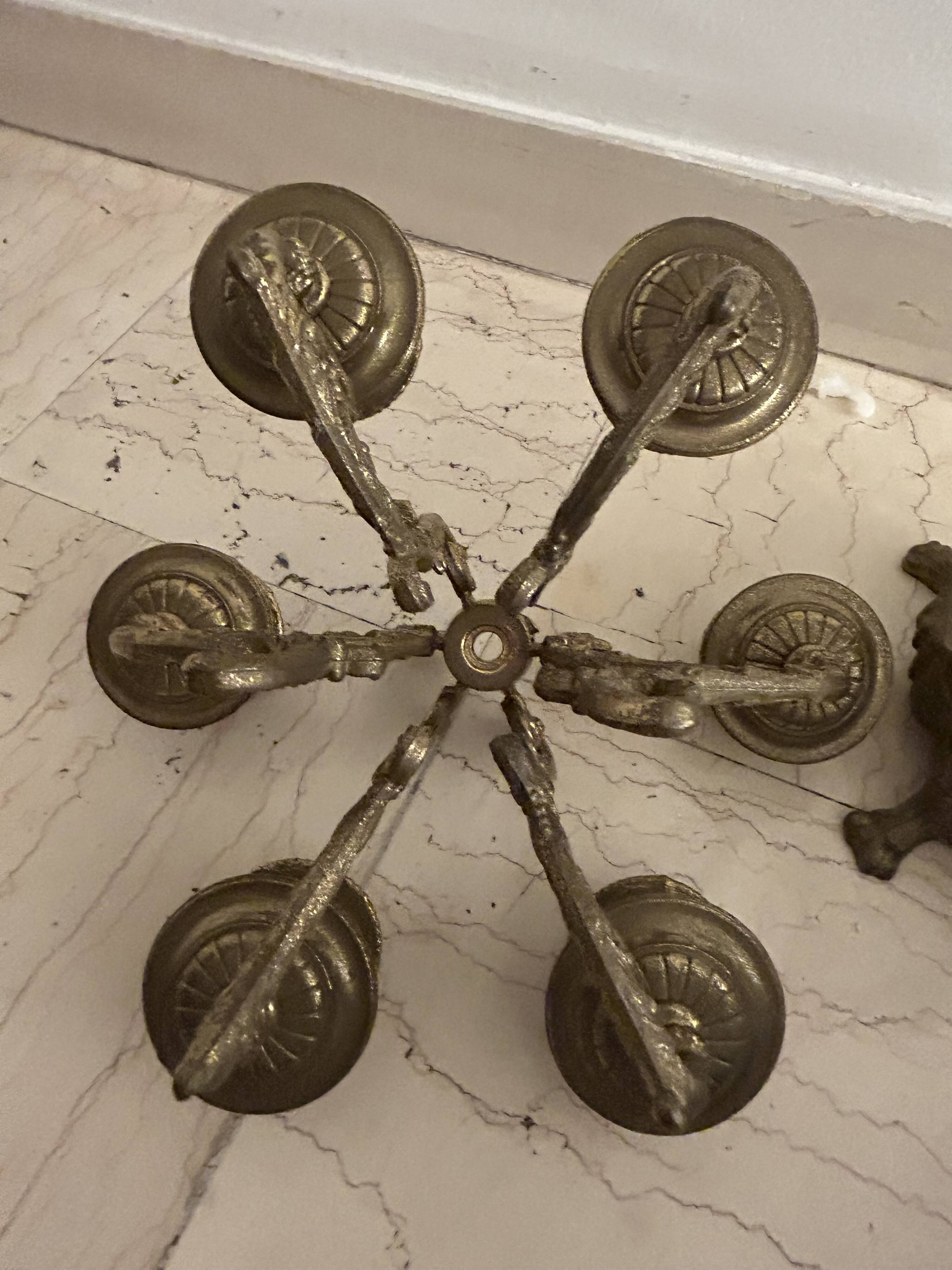 Paire de grands candélabres 7 feux - 69 cm - Bronze - Putti