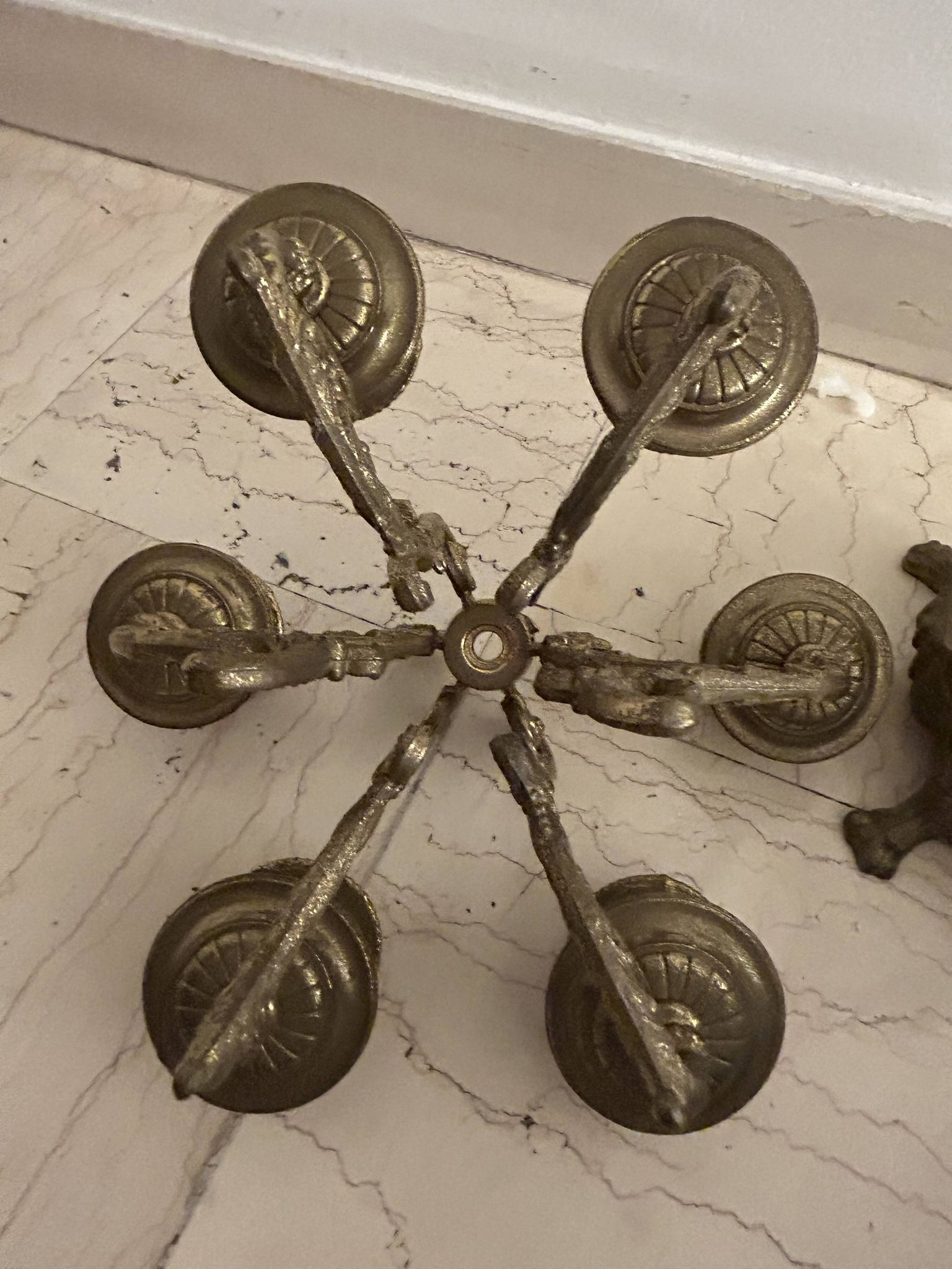 Pair of large 7-light candelabra - 69 cm - Bronze - Putti