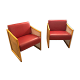 Pair of cane armchairs, 1970