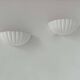 Pair of vintage shell wall lights, matte white, France 1970