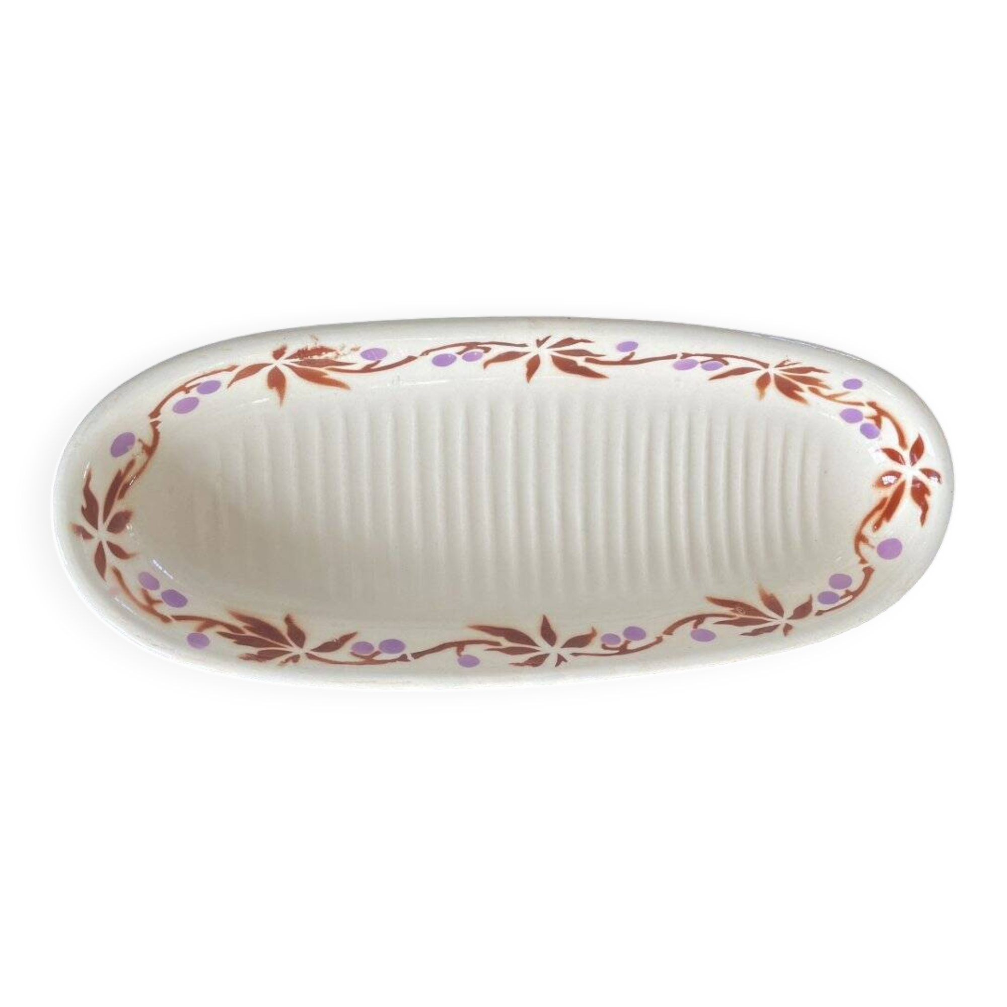 Ashtray or comb holder in ironstone Hamage model Fruits