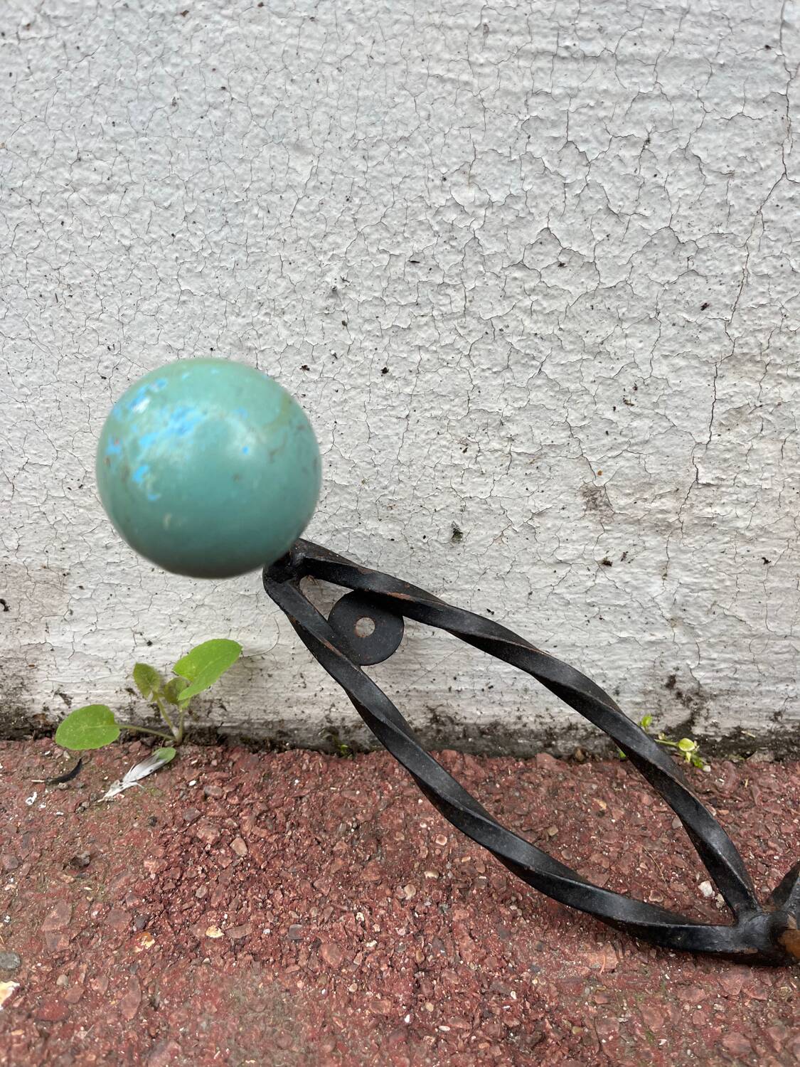 50s coat rack with five vintage balls