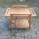 Ancienne desserte en bois vintage pieds compas scandinave