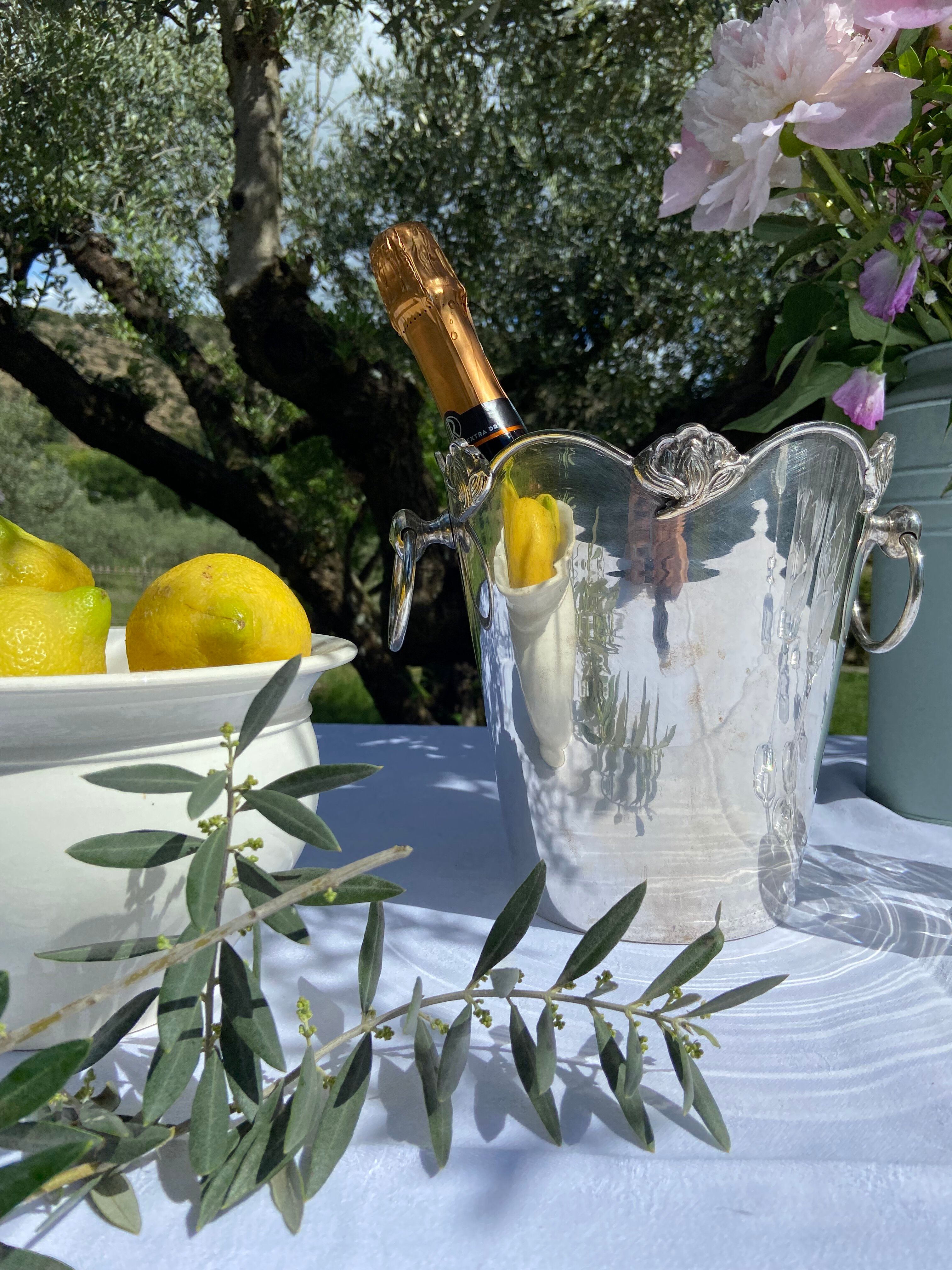 Vintage silver-plated champagne bucket – large elegant model