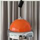 Lampe pendentif orange de l'âge spatial vintage 1973 – Chrome et acrylique