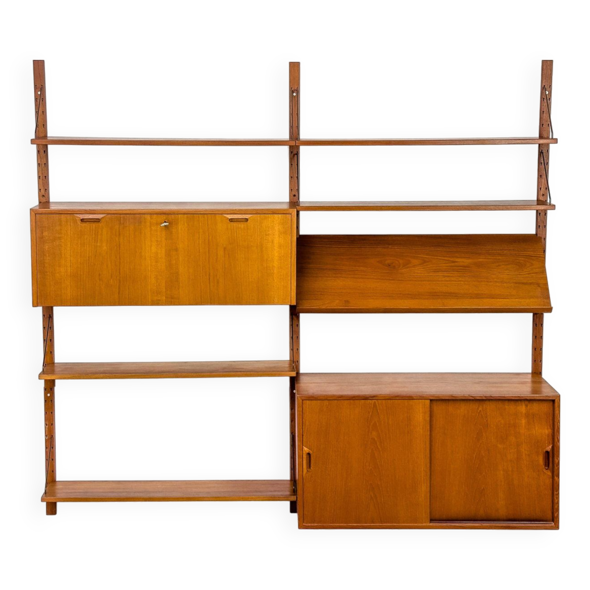 Système mural en teck par Sven Ellekaer pour Albert Hansen, années 1960