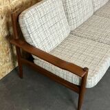 60s 70s teak sofa 3 seater couch seating set Danish Modern Design Denmark