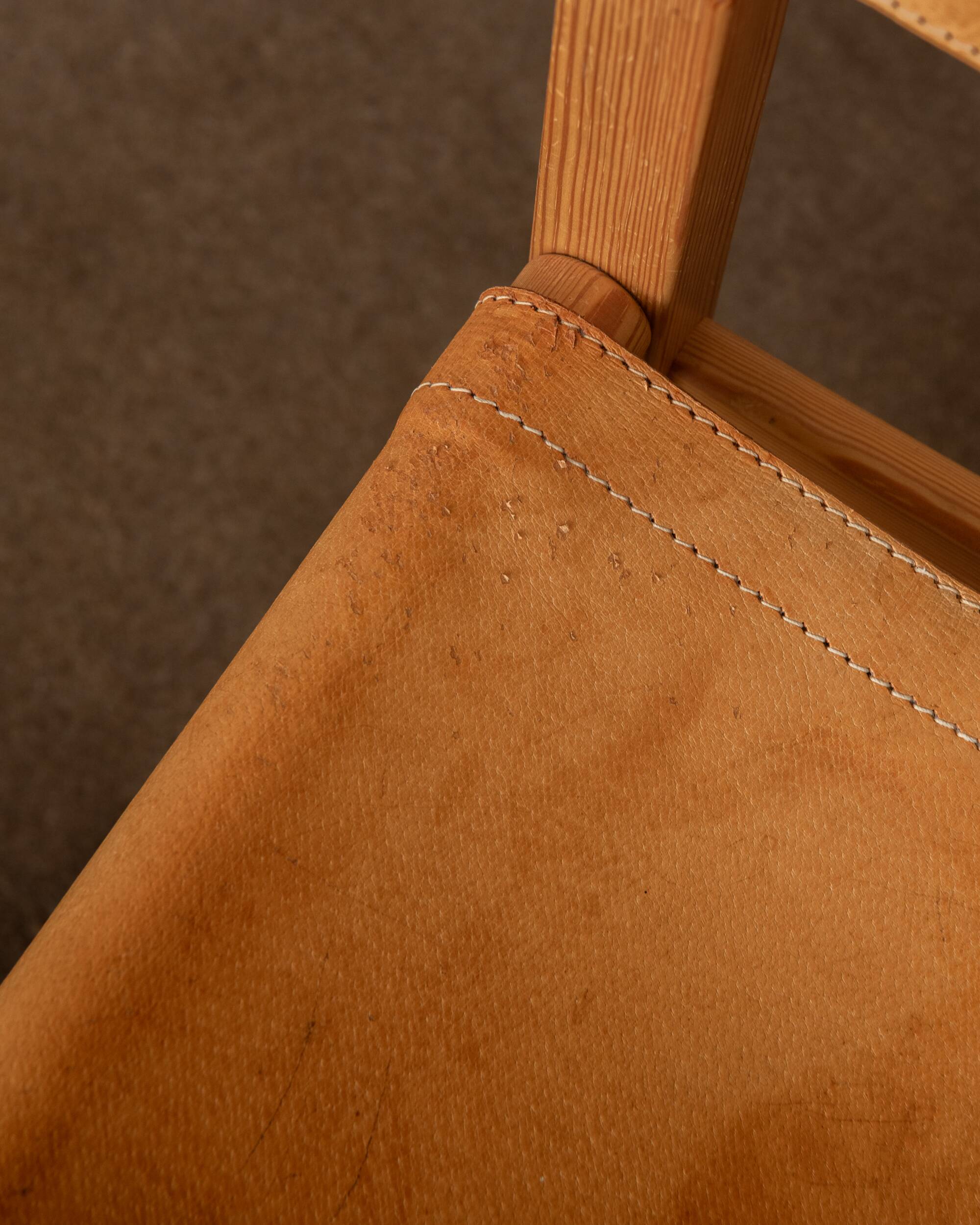 Vintage Kotka Dining Chairs Tomas Jelinek IKEA, Pine Leather 1980s Set of 6