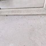 Rectangular mirror in light green lacquered wood with pediment H:1m39