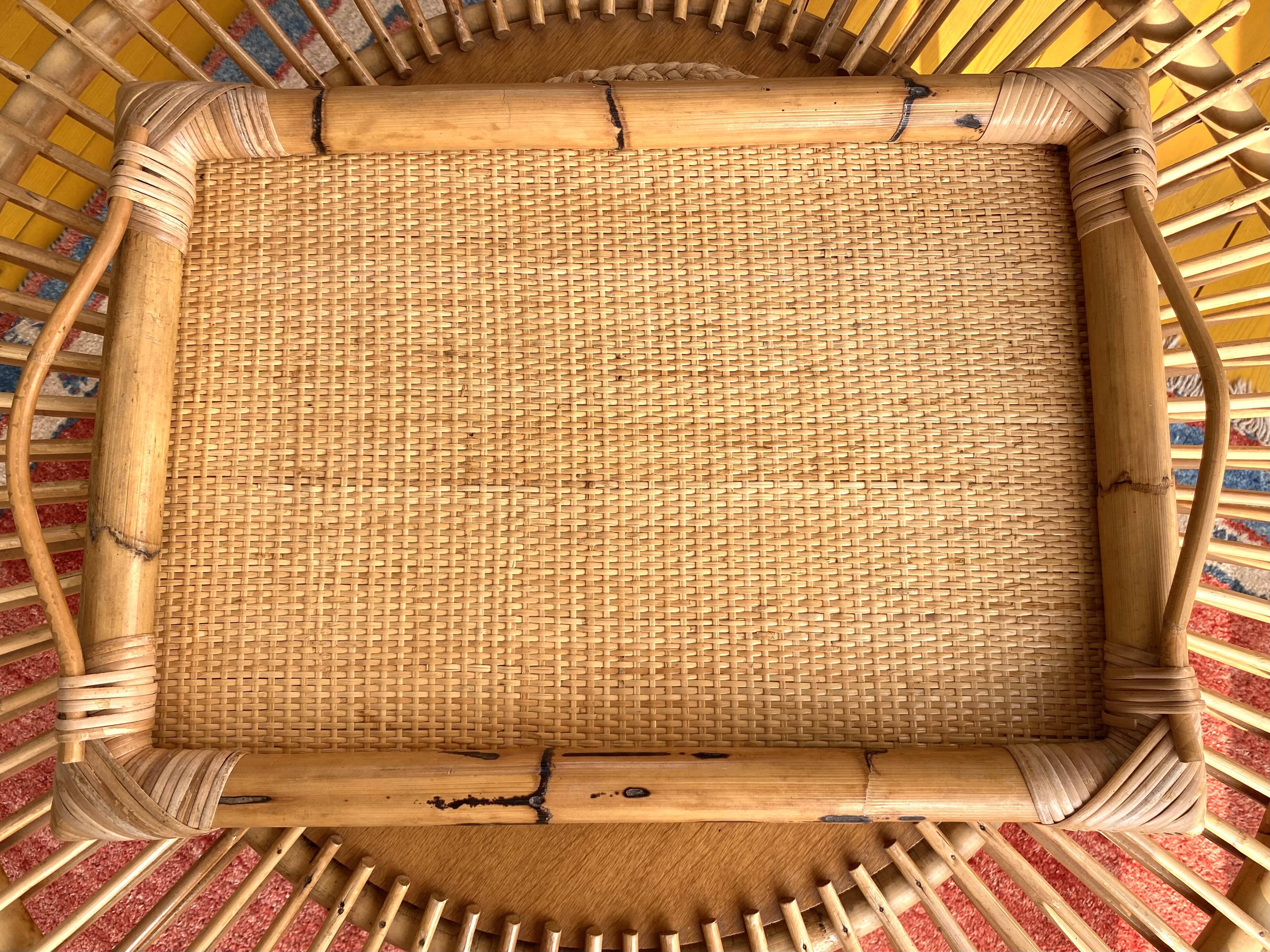 Vintage bamboo and braided rattan top