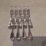9 silver-plated dessert forks by Christofle Vendome