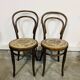 Pair of vintage bistro chairs – bentwood – floral upholstered seat