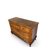 Italian art deco burl walnut chest of drawers, 1930s/1940s