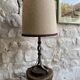 Pied de lampe de table en fer et cuir par Jean-Pierre Ryckaert - 1950