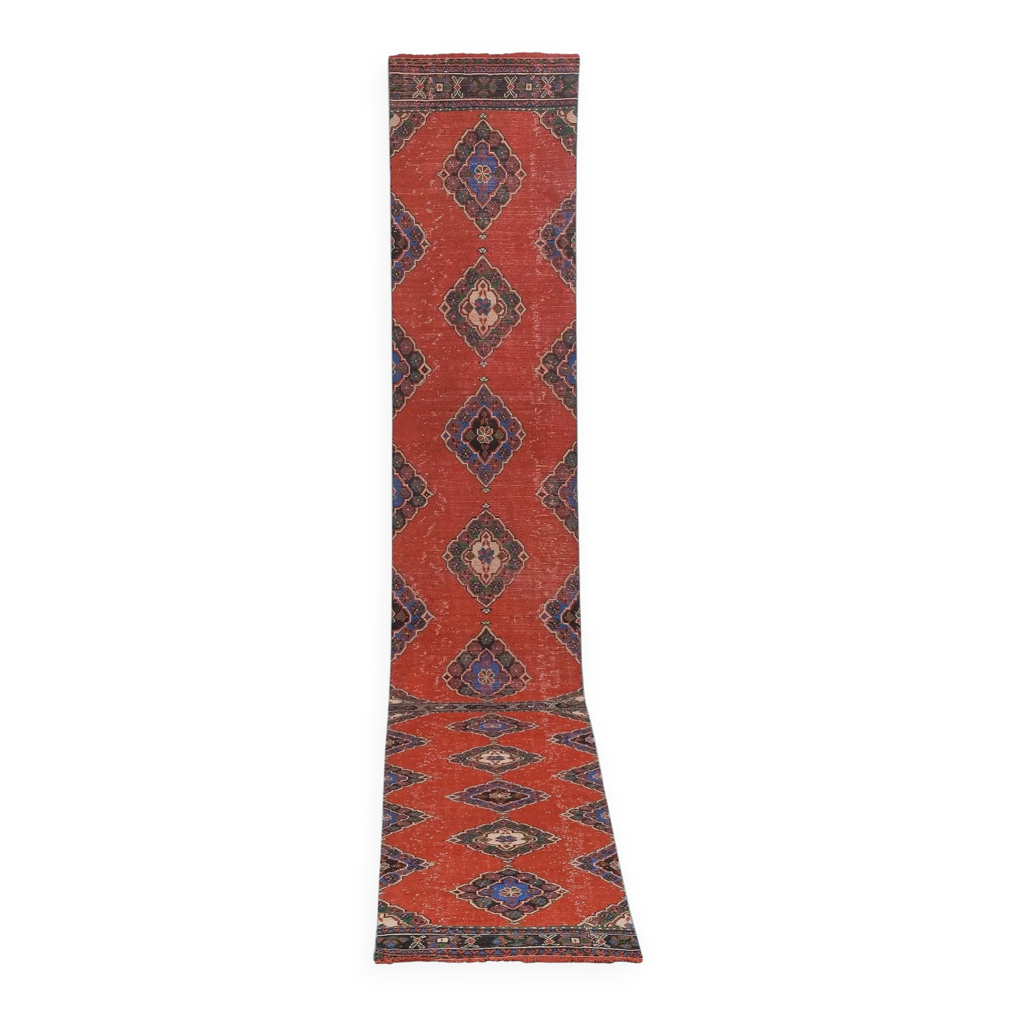 Vintage Turkish hallway rug 91x660 cm