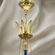 A True Gem, this Chandelier with Bright Gold Finish & Royal Blue in Bronze, Eight Lights.