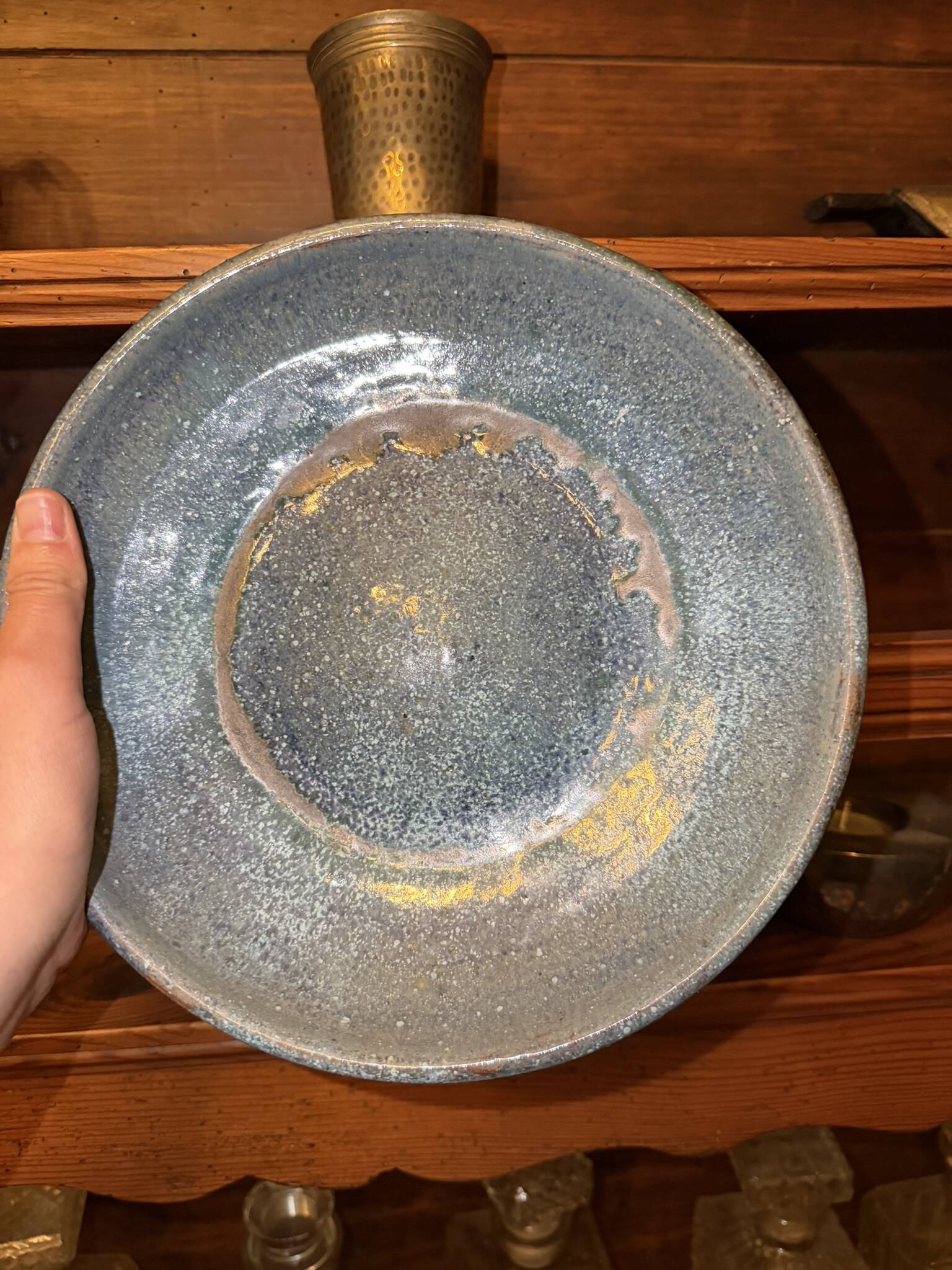 Stoneware plate signed J. Brisy