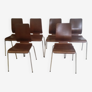 Lot de 6 chaises danoises thermoformées