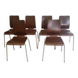 Set of 6 Danish thermoformed chairs