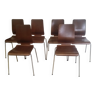 Set of 6 Danish thermoformed chairs