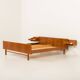 Danish mid century teak queen size bed with nightstands, 1960s