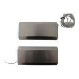 Pair of wall lights with adjustable shutters in brushed aluminum