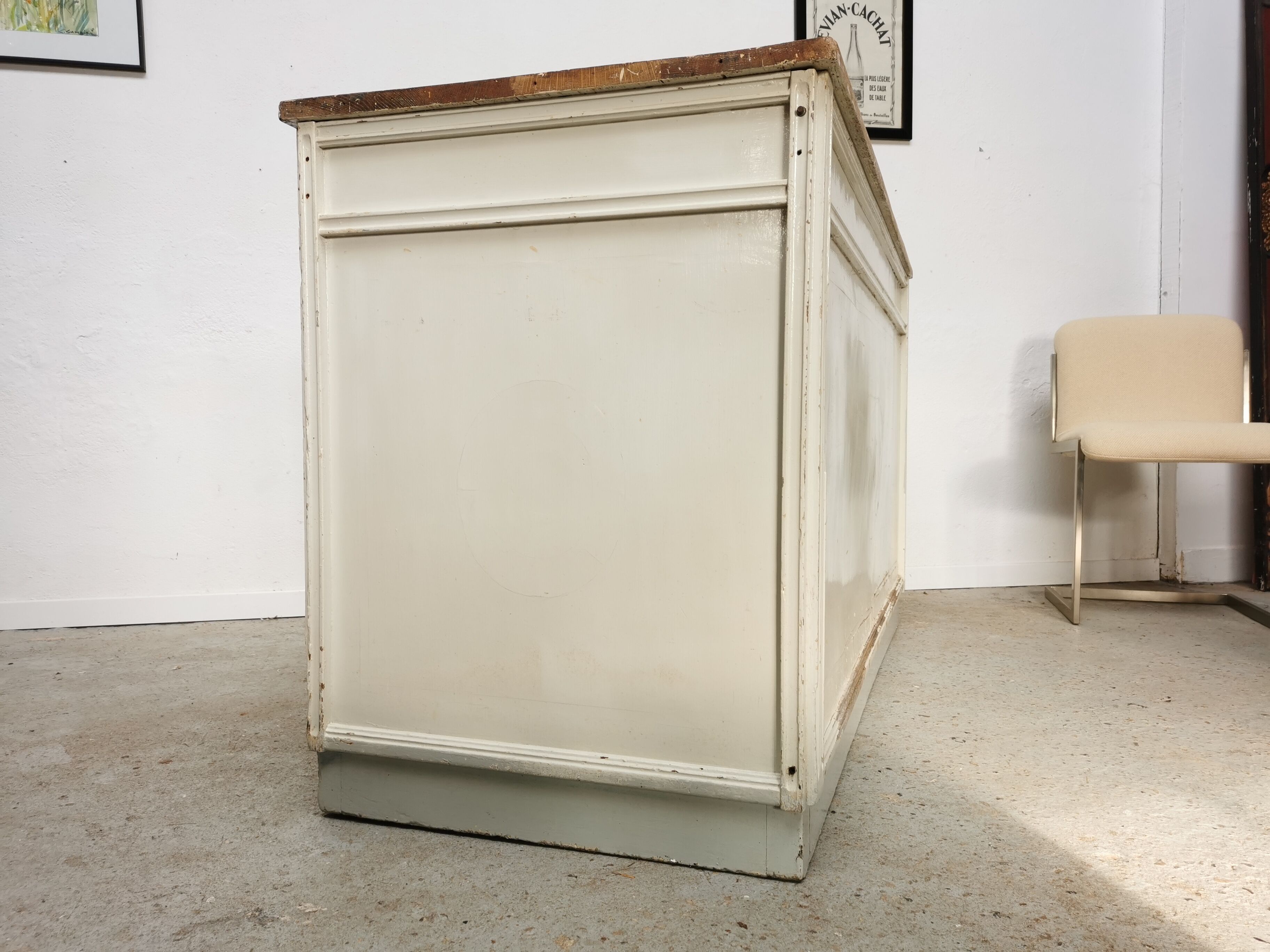 Comptoir meuble de métier à tiroirs