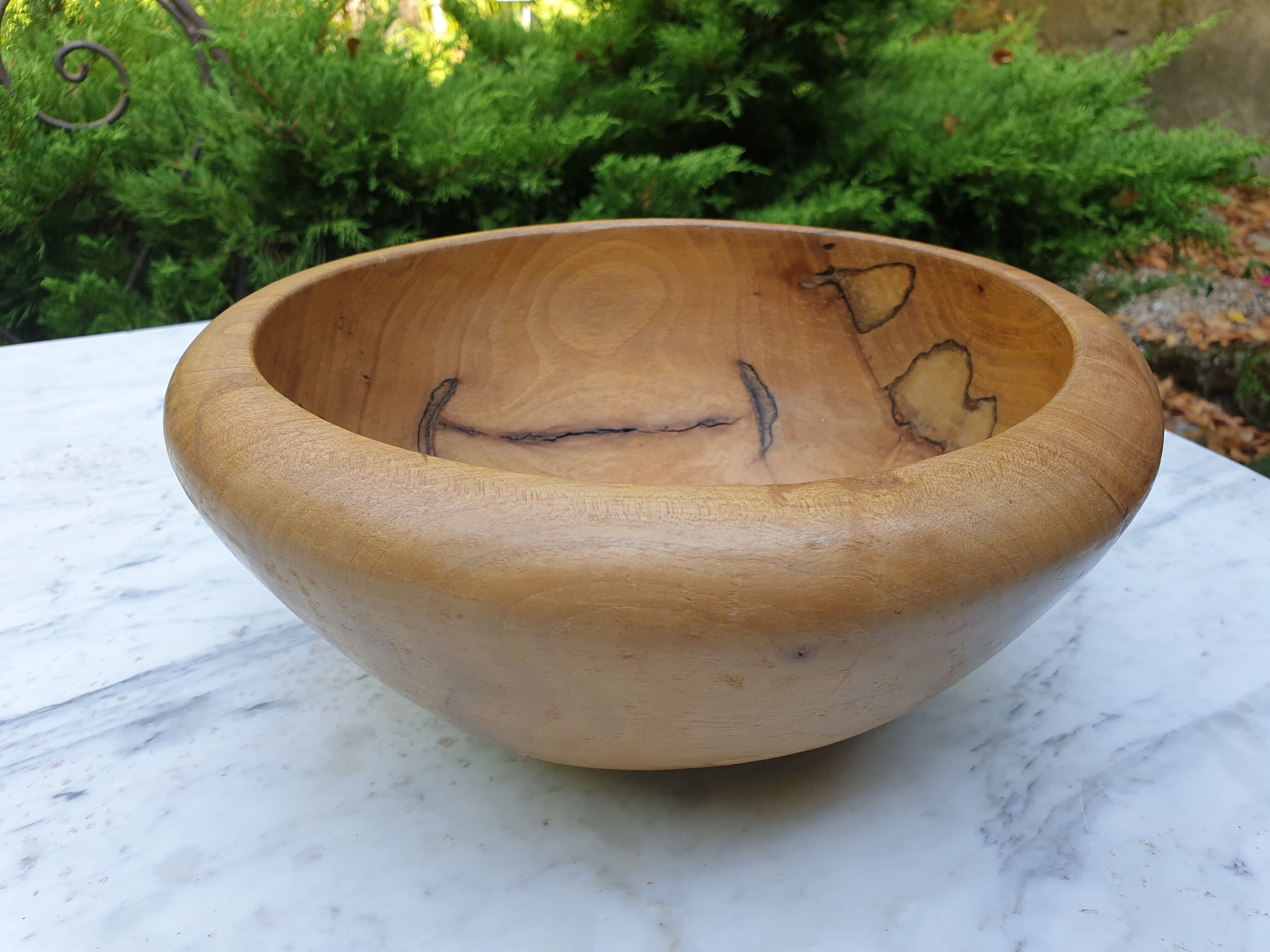Salad bowl made of solid olive wood
