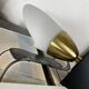 Wall lamp 1950s 1960s black metal and white opaline glass tulip