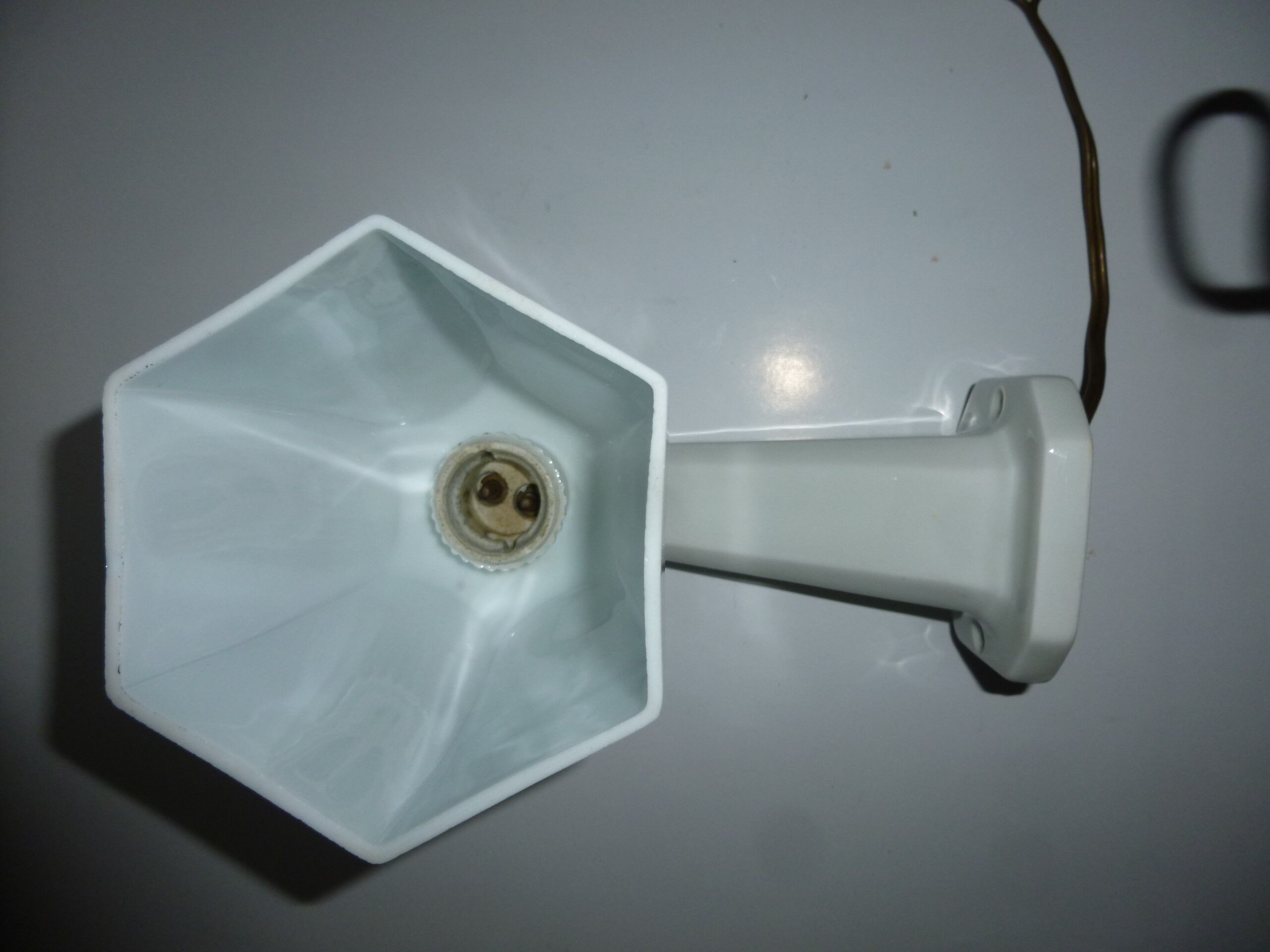 Old wall lamp for porcelain and opaline bathroom