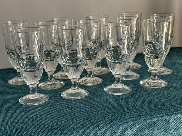 Lot de 12 grands verres en cristal de Baccarat