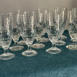 Set of 12 large Baccarat crystal glasses