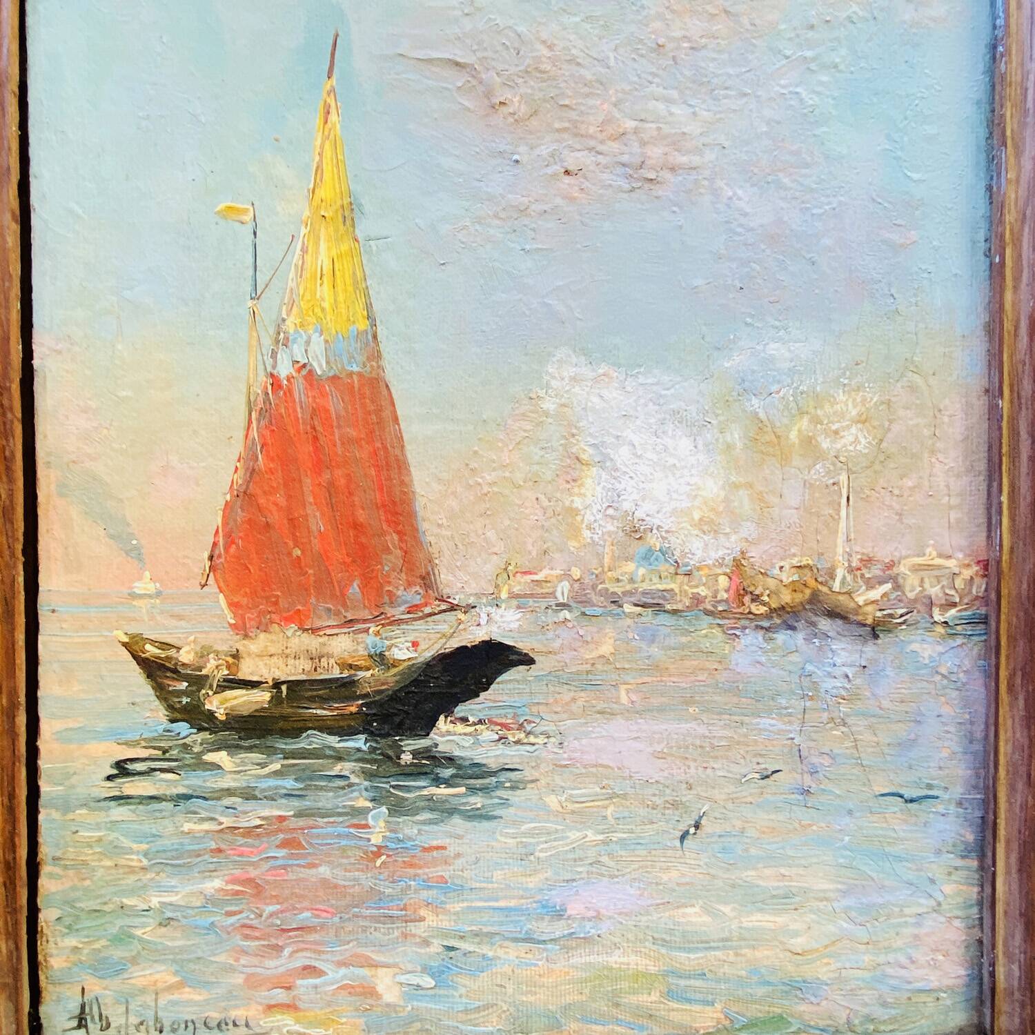 Early 20th century painting "The Fisherman in the Gulf of Venice"