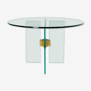 Round table in Italian glass