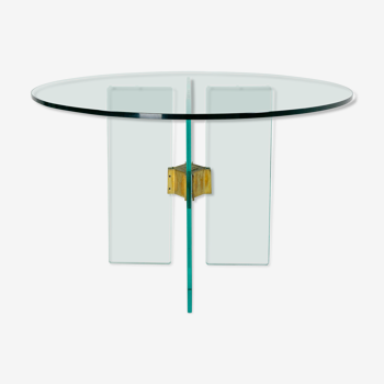 Table ronde en verre italienne