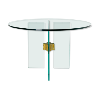 Round table in Italian glass