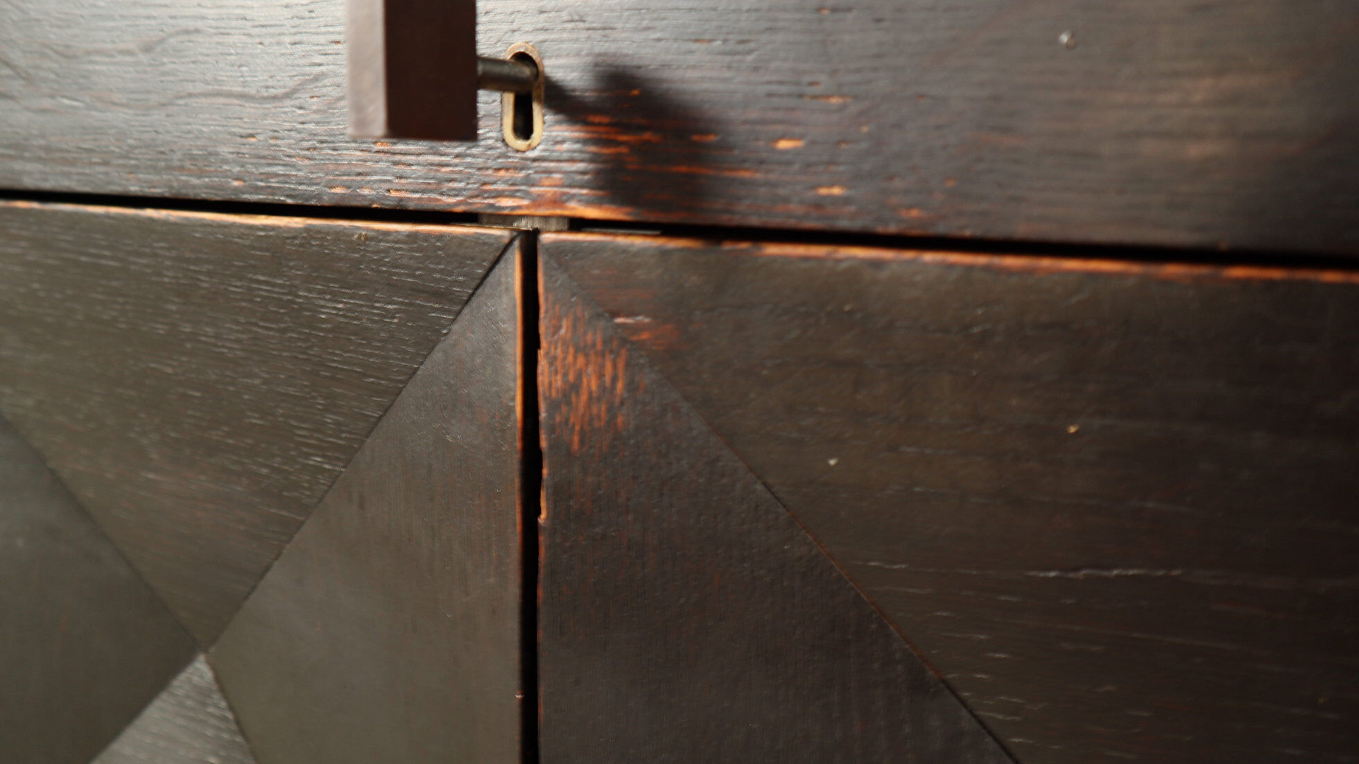 Jean Batenburg for MI brutalist sideboard in ebonized oak, Belgium, 1960s